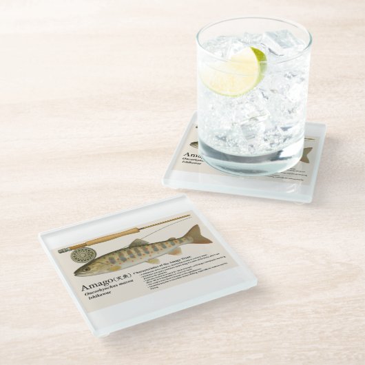 Dessous-de-verre En Verre Japanese Native Trout – Amago (Incliné)