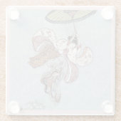 Dessous-de-verre En Verre Japonaise volant avec parapluie (Dos)