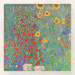 Dessous-de-verre En Verre Jardin agricole de Gustav Klimt avec tournesols<br><div class="desc">Jardin agricole de Gustav Klimt avec Dessous de verre en verre de tournesol.</div>