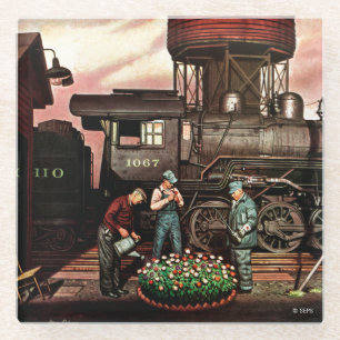 Dessous-de-verre En Verre Jardin d'agrément de yard de train par Stevan