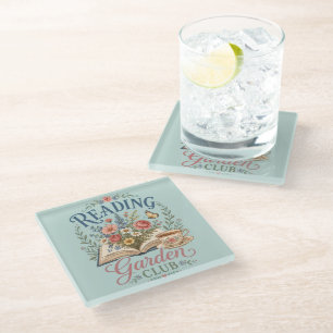Dessous-de-verre En Verre Jardin de lecture Cottagecore Floral Club