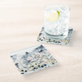 Dessous-de-verre En Verre Jardins posés - fleurs d'aquarelle (Incliné)