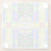 Dessous-de-verre En Verre Jaune bleu violet géométrique (Dos)