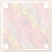 Dessous-de-verre En Verre Jaune rouge d'art d'aquarelle (Dos)