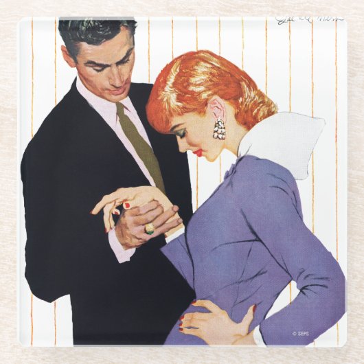 Dessous-de-verre En Verre Je T'Aime, Maman Fille (Devant)