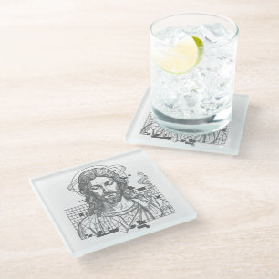 Dessous-de-verre En Verre Jésus Grille Rétro Roi des Rois Apocalypse 19:16