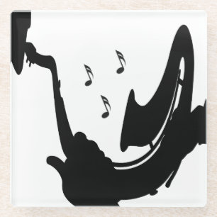 Dessous-de-verre En Verre Jeu de saxophone surréaliste