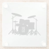 Dessous-de-verre En Verre Jeu de tambour Monogramme Argent (Dos)