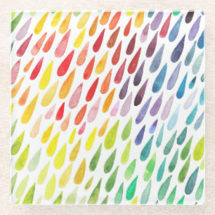 Dessous-de-verre En Verre Jeu d'éclaboussures couleur aquarelle