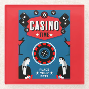 Dessous-de-verre En Verre Jeux de casino Poker Roulette 