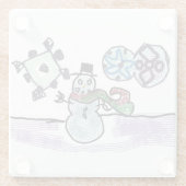 Dessous-de-verre En Verre Joie de neige (Dos)