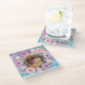 Dessous-de-verre En Verre Joli Bunny aquarelle (Incliné)