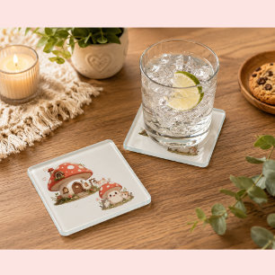 Dessous-de-verre En Verre Joli dessous de verre Maison Champignon Cottagec