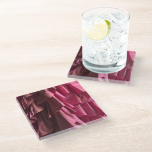 Dessous-de-verre En Verre Joli Dessous de verre Motif de rouffles de soie ro