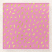 Dessous-de-verre En Verre Joli doré rose Abstrait (Devant)