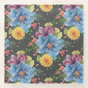 Dessous-de-verre En Verre Joli Et Fleur Sombre