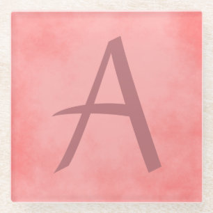 Dessous-de-verre En Verre Joli Monogramme rose