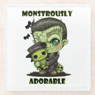Dessous-de-verre En Verre Joli monstre de Frankenstein avec peluche
