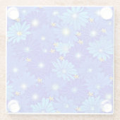 Dessous-de-verre En Verre Joli Motif Blue Daisy (Dos)