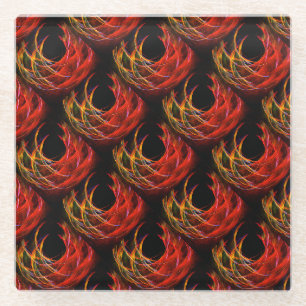 Dessous-de-verre En Verre Joli motif d'art abstrait élégant boho moderne #50