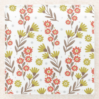 Dessous-de-verre En Verre Joli motif floral, arrière - plan sans soudure.