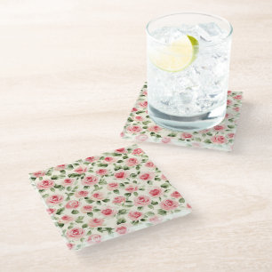 Dessous-de-verre En Verre Joli rose Roses Floral