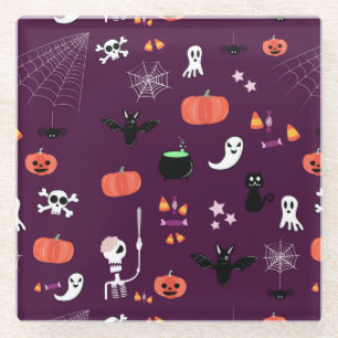 Dessous-de-verre En Verre Jolie Art Halloween Effrayant