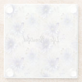 Dessous-de-verre En Verre Jolie Fleurs Blanches Violettes (Dos)