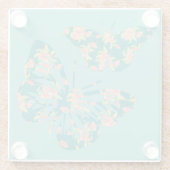 Dessous-de-verre En Verre Jolie papillons floraux (Dos)