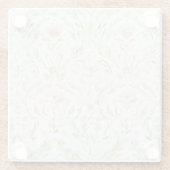 Dessous-de-verre En Verre Jolies Fleurs Blanches Roses (Dos)