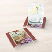 Dessous-de-verre En Verre Jolies fleurs florales (Incliné)