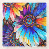 Dessous-de-verre En Verre Jolies plumes (Devant)