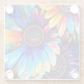 Dessous-de-verre En Verre Jolies plumes (Dos)