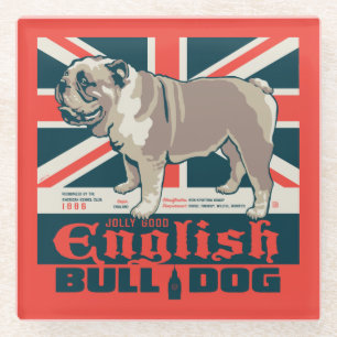 Dessous-de-verre En Verre Jolly Good English Bulldog