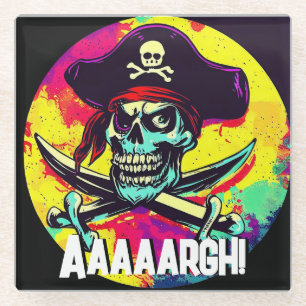 Dessous-de-verre En Verre Jolly roger moderne