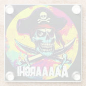 Dessous-de-verre En Verre Jolly roger moderne (Dos)
