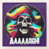 Dessous-de-verre En Verre Jolly roger moderne (Devant)