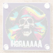 Dessous-de-verre En Verre Jolly roger moderne (Dos)