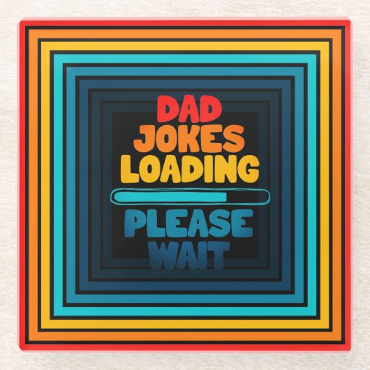 Dessous-de-verre En Verre Jote Texte Design Papa Joke Chargement S'Il Vous P (Devant)