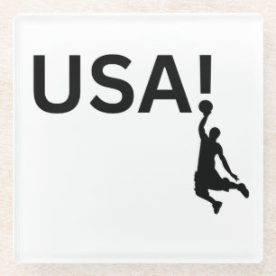 Dessous-de-verre En Verre joueur de basket-ball américain