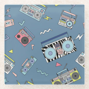 Dessous-de-verre En Verre Joueurs vintages de cassettes : Art Rétro sans Sea