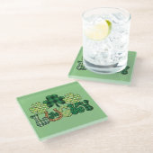 Dessous-de-verre En Verre Jour de la Saint Patrick vert Lucky (Incliné)