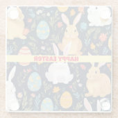 Dessous-de-verre En Verre Joyeuse collection de lapins de saumons de Pâques (Dos)