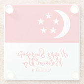 Dessous-de-verre En Verre Joyeuse fête nationale de Singapour Drapeau de Sin (Dos)