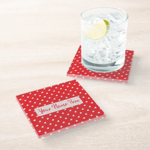 Dessous-de-verre En Verre Joyeuse Saint-Valentin Moderne Motif d'Amour