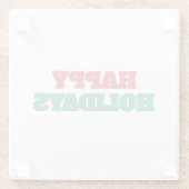 Dessous-de-verre En Verre Joyeuses Fêtes Joyeux Noël Période de Vacances (Dos)