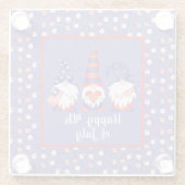 Dessous-de-verre En Verre Joyeux 4 juillet Gnomes Rouge Blanc Bleu (Dos)