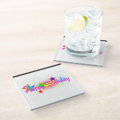 Dessous-de-verre En Verre Joyeux anniversaire et étoiles - (Incliné)