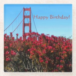 Dessous-de-verre En Verre Joyeux anniversaire, Golden Gate Bridge !