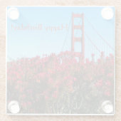 Dessous-de-verre En Verre Joyeux anniversaire, Golden Gate Bridge ! (Dos)